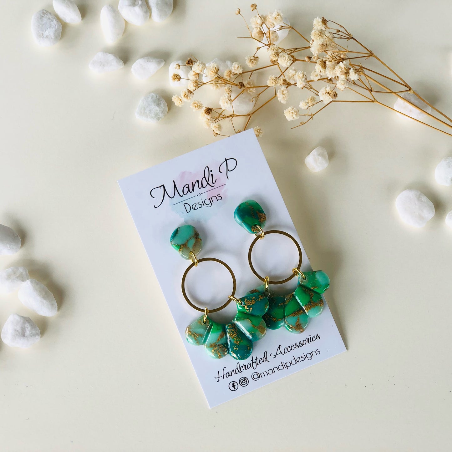 Alice Earrings in Jade
