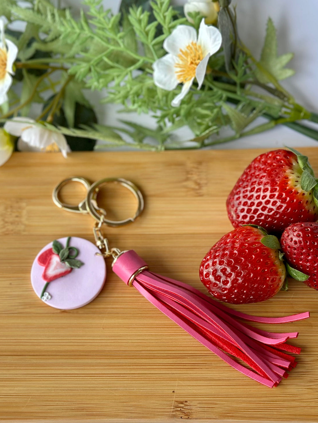 Keyring / Bag Charm | Strawberry Fields