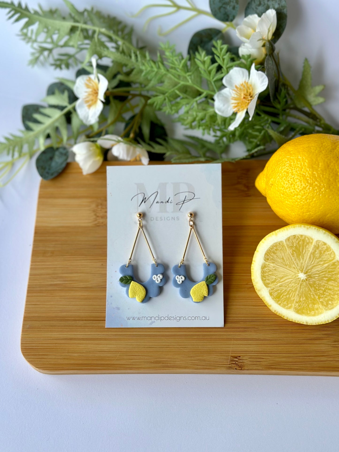 lemon print earrings
