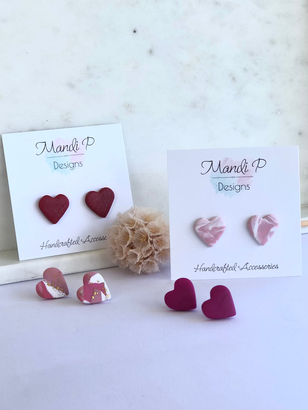 Heart Stud | Pink & Gold