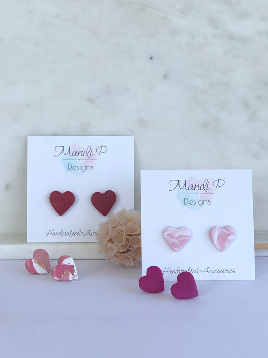 Heart Stud | Pink & Gold